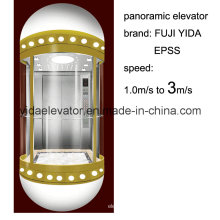 Ascenseur panoramique avec cabine en verre pour visites touristiques